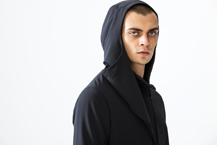 Outlier - EXPERIMENT 047 - ALPHACHARGE HOODED COWLNECK (story, kirill closeup)