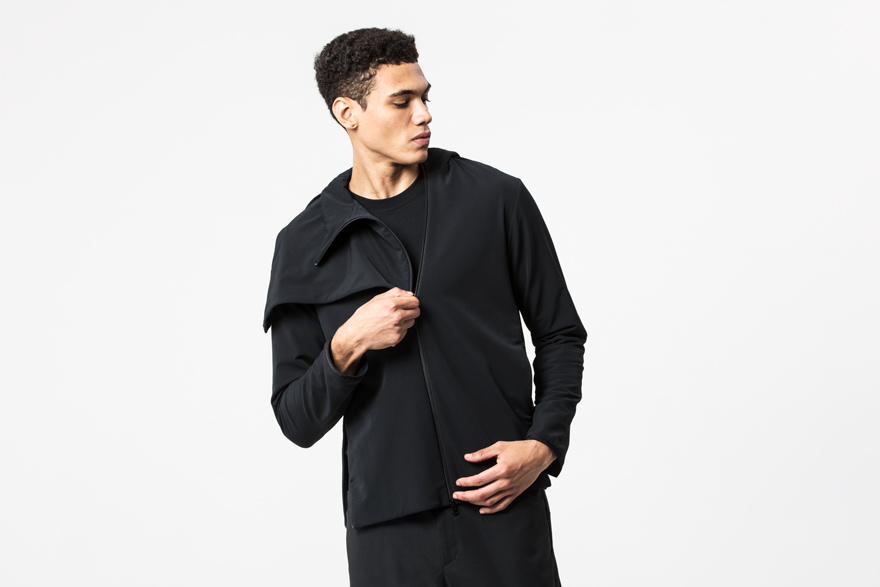 Outlier - EXPERIMENT 047 - ALPHACHARGE HOODED COWLNECK (story, alex unzipping)