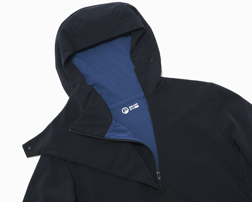 Outlier - EXPERIMENT 047 - ALPHACHARGE HOODED COWLNECK (flat, blackmarine hood)