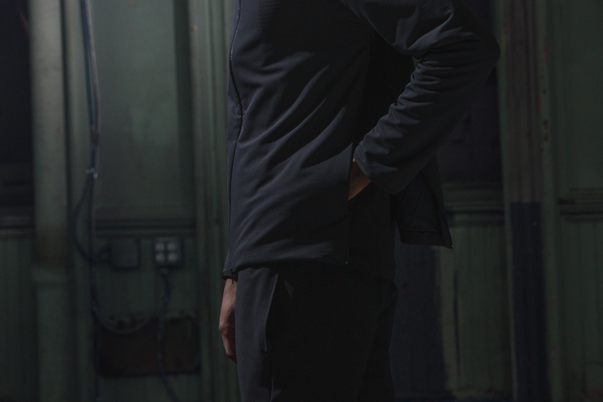 Outlier - Alphacharge Track Jacket (side zipper detail)