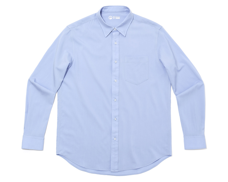 Outlier - AMB Button Up (Flat, Blue, Front)