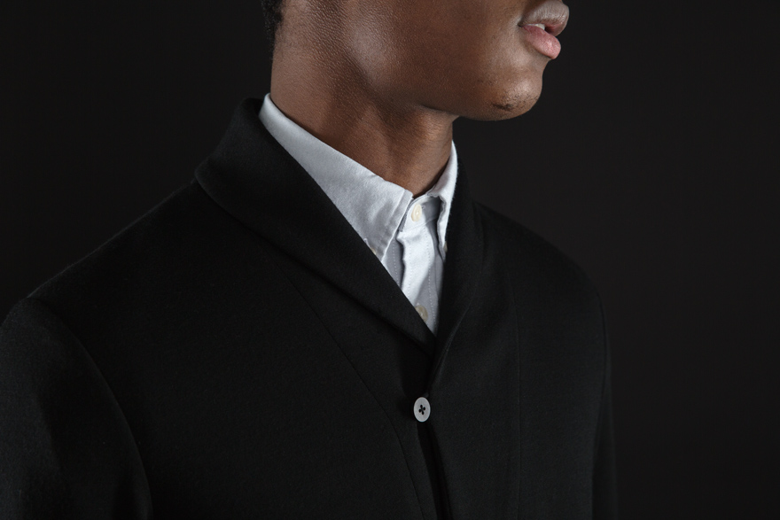 Outlier - Clean Front Cardigan (Story, Collar detail, Black)