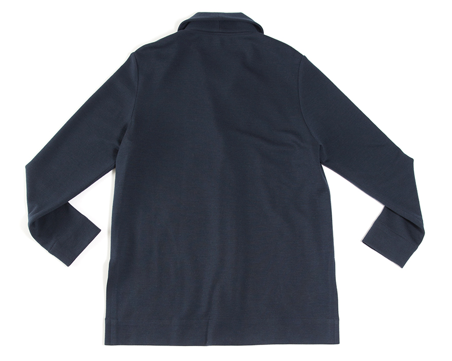 Outlier - Clean Front Cardigan (Flat, Back, Navy)