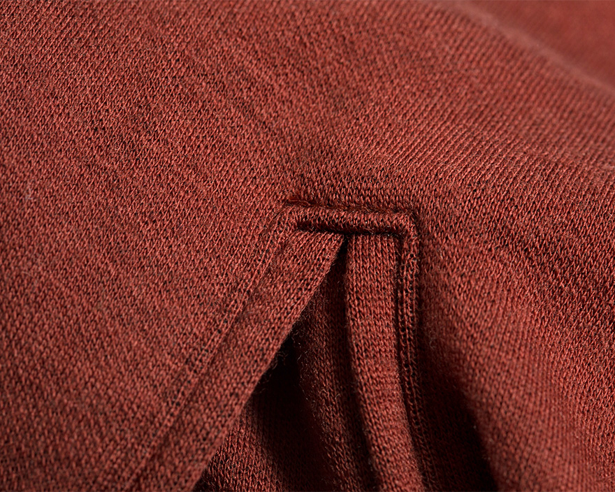 Outlier - Clean Front Cardigan (Flat, Detail, Red Earth)