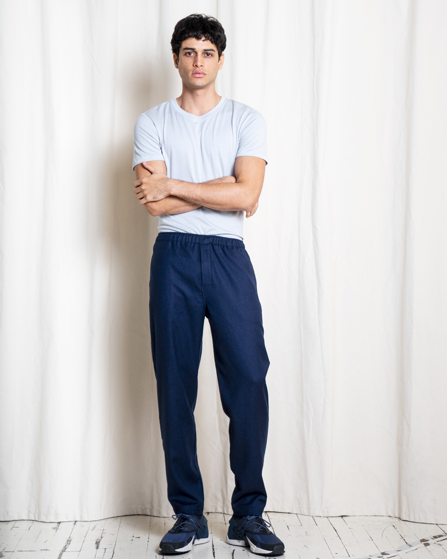 Outlier - Daydream Wool House Pants (fit, navy front)