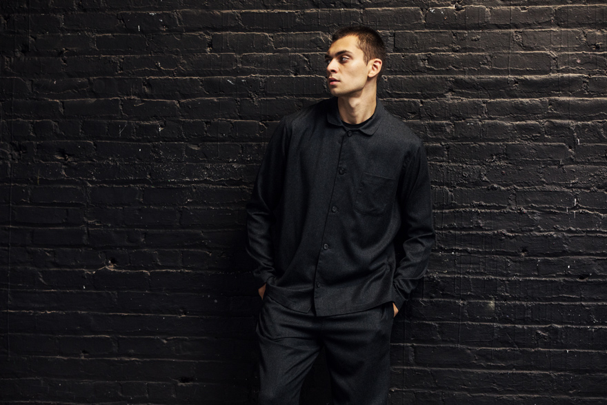 Outlier - Experiment 057 - Daydream Wool House Shirt (story, wall lean)