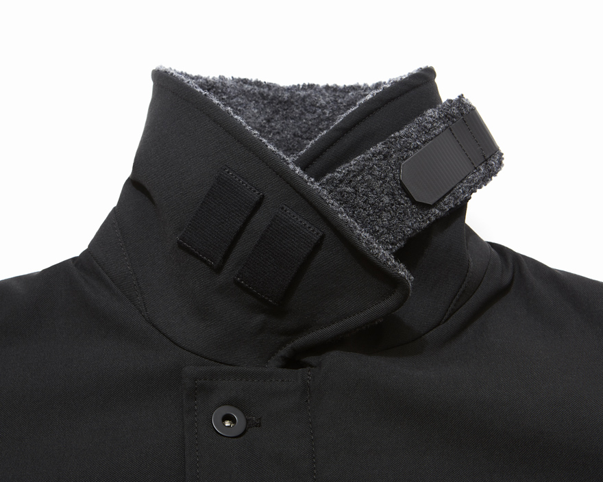 Outlier - Deck Jacket (flat, neck closure detail open)