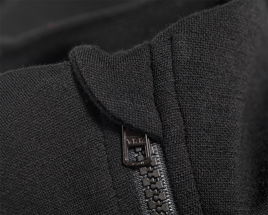 Outlier - Doublefine Merino Hoodie (flat, black zipper detail)