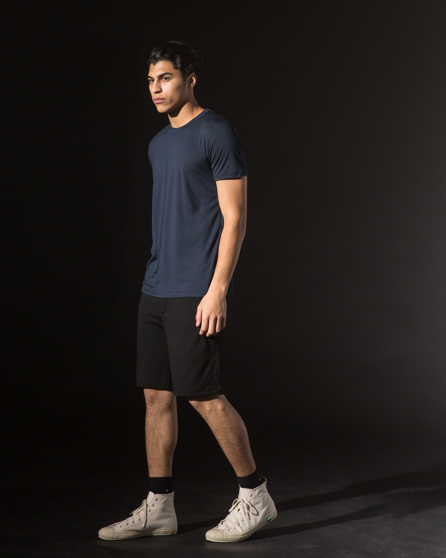 Outlier - Doublefine Merino House Shorts (story, black with runweight shirt)