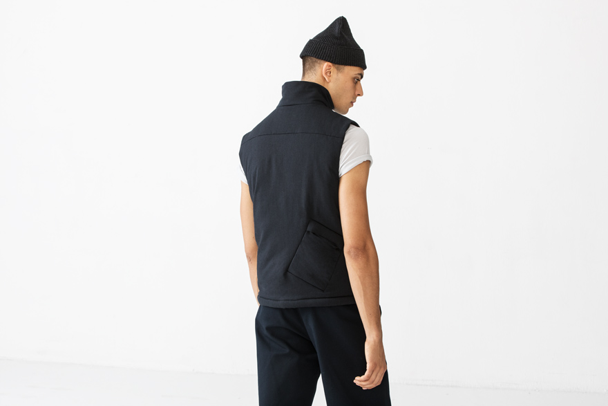 Outlier - Experiment 045 - Doublewool Hooded Vest (back)