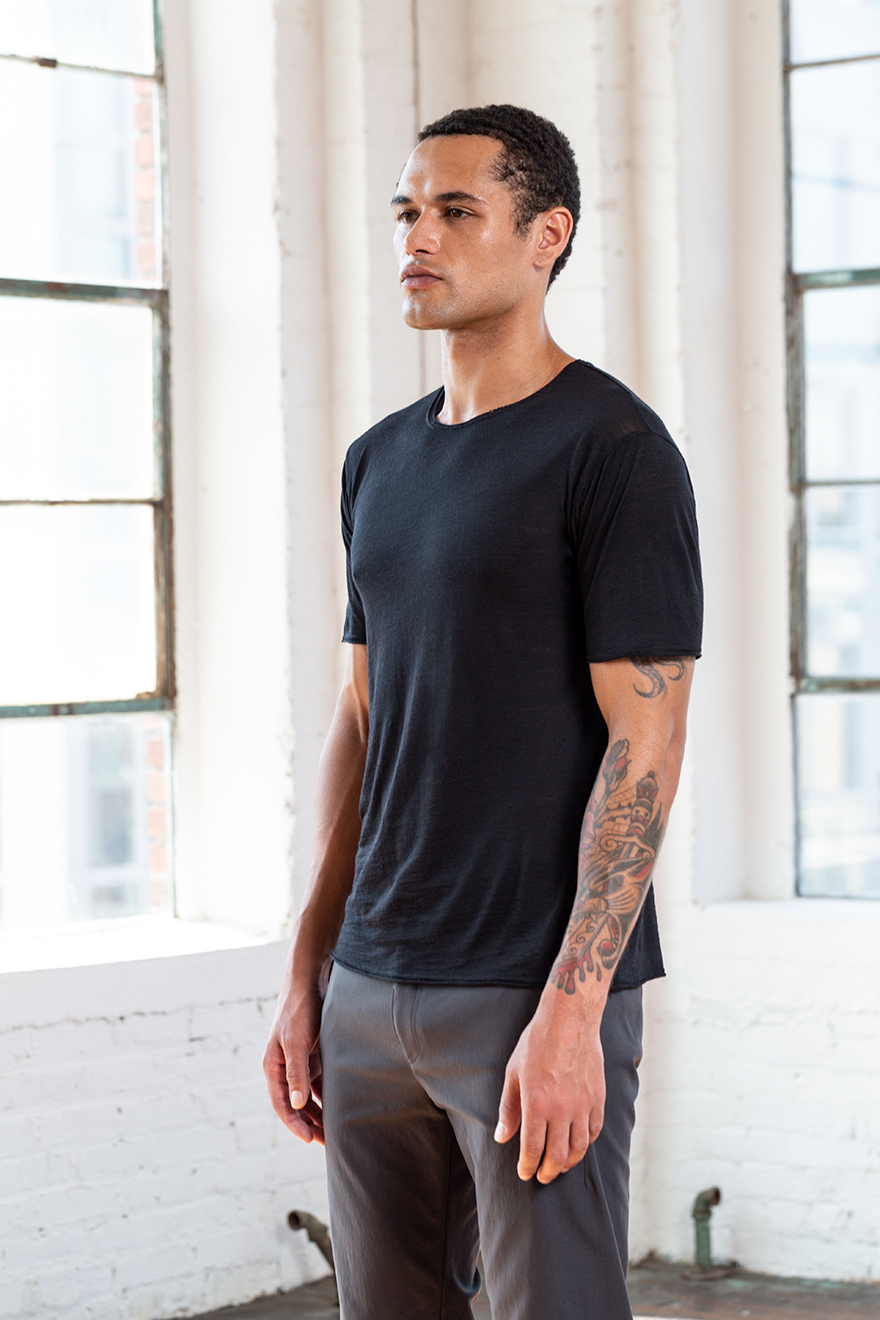 Outlier - Experiment 244 - Dreamweight 110 Raw Cut Shortsleeve (Fit, Angle)