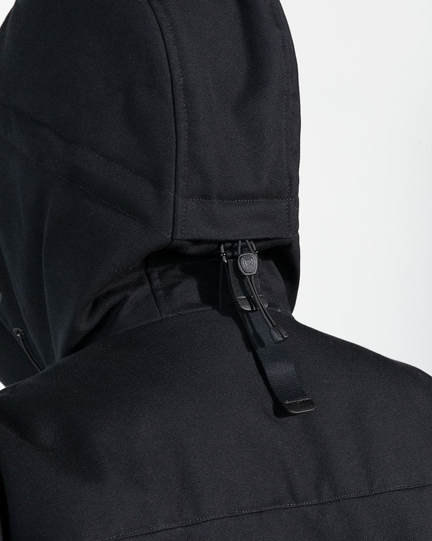 Outlier - Duckcloth Slash Fortress (story, close up, back of hood)