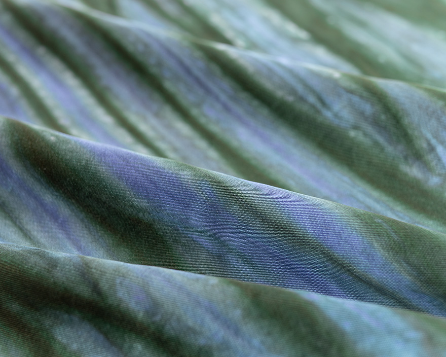 Outlier - Experiment 192 - Silk 75 Scarf (flat, Green Planet, Wave)