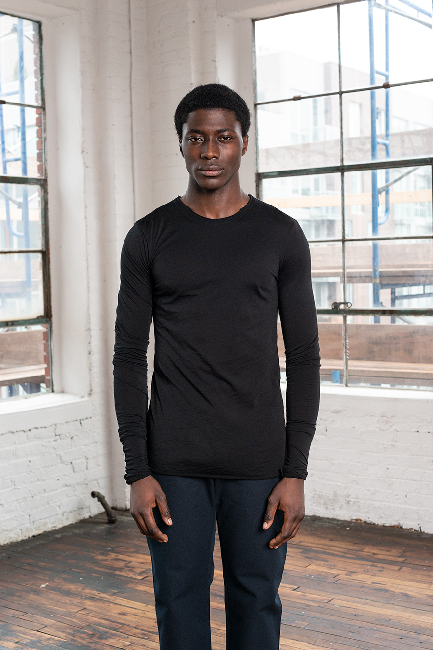Outlier - Experiment 215 - Dreamweight 110 Merino Raw Cut Longsleeve (Fit, Front)