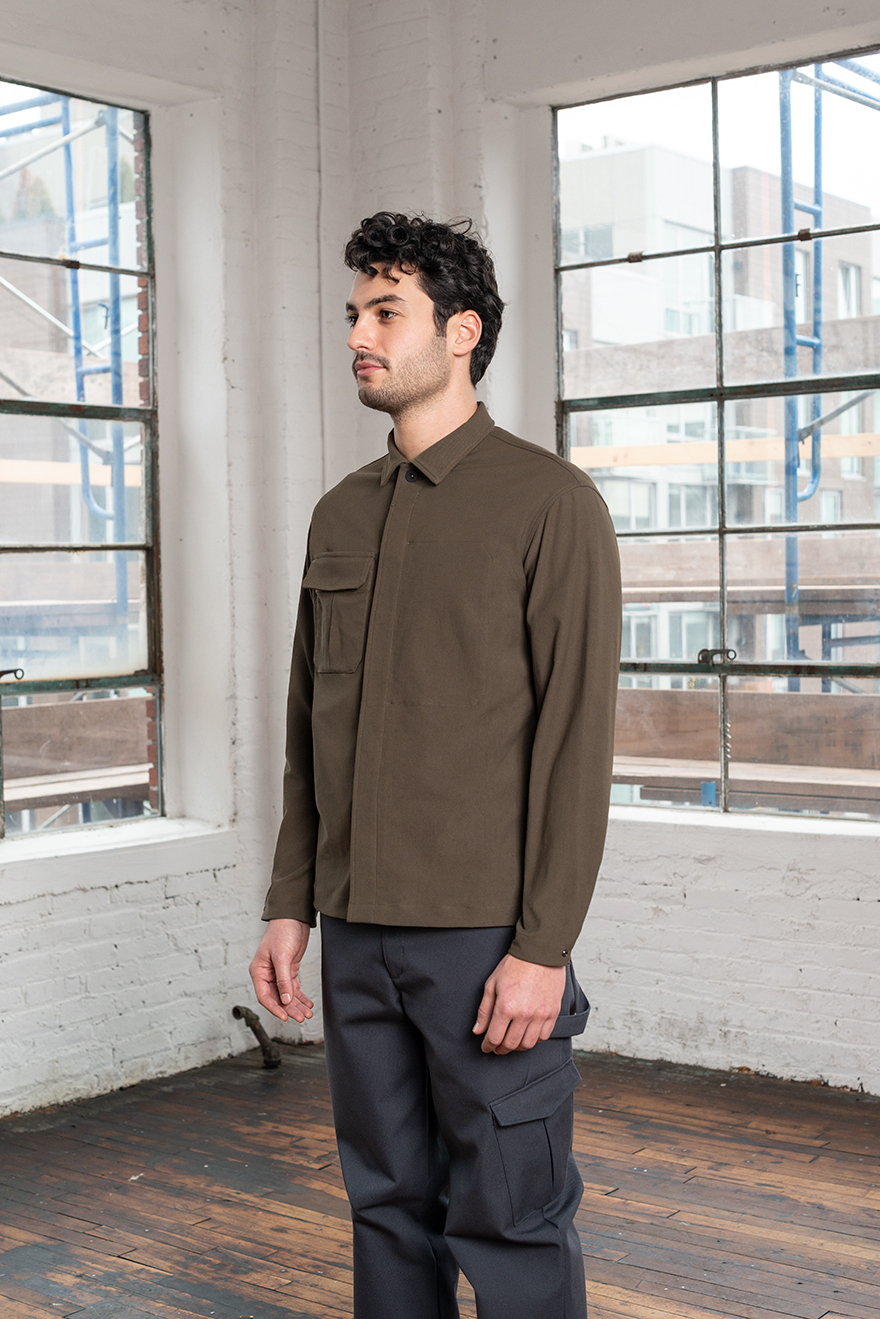 Outlier - Experiment 229 - Strongtwill Shank Shirt (Fit, Angle)