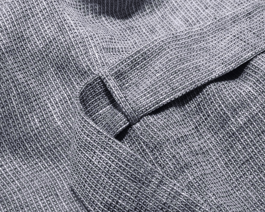 Outlier - Grid Linen Bathrobe (gray rock Tie Detail)