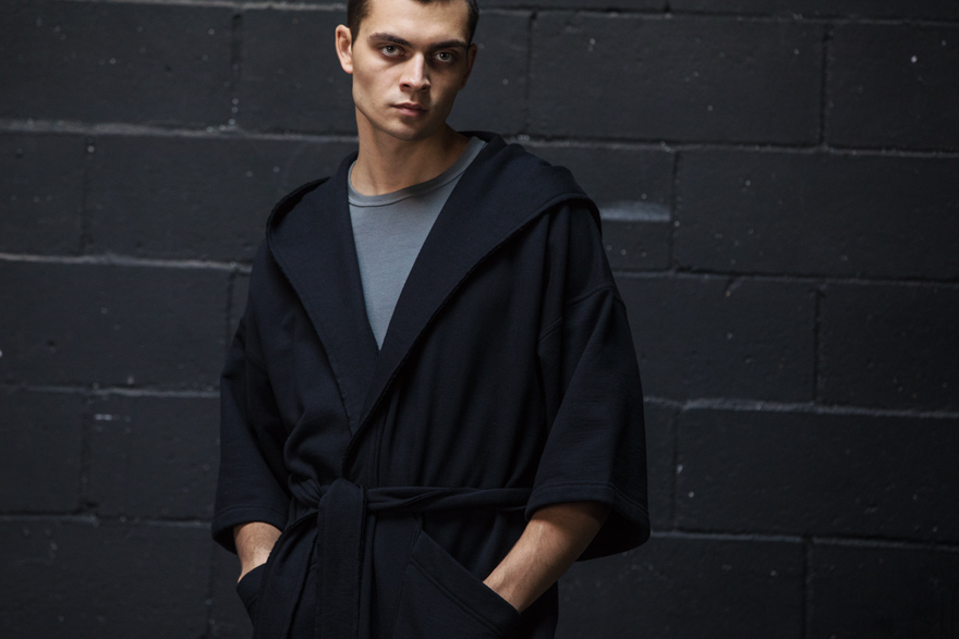 Outlier - Experiment 067 - Hard/co Merino Robe (story, close hood down)