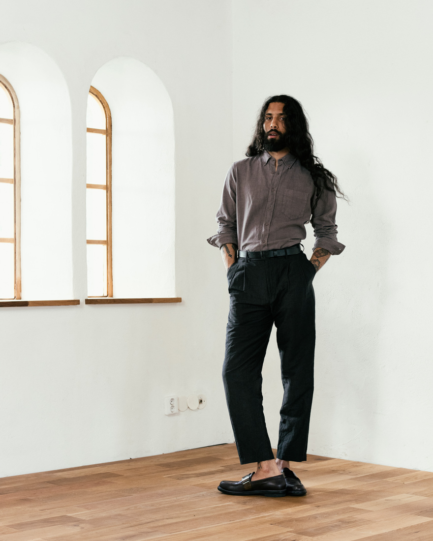 Outlier - Injected Linen Pleated Pants (story, moley southern ramie)