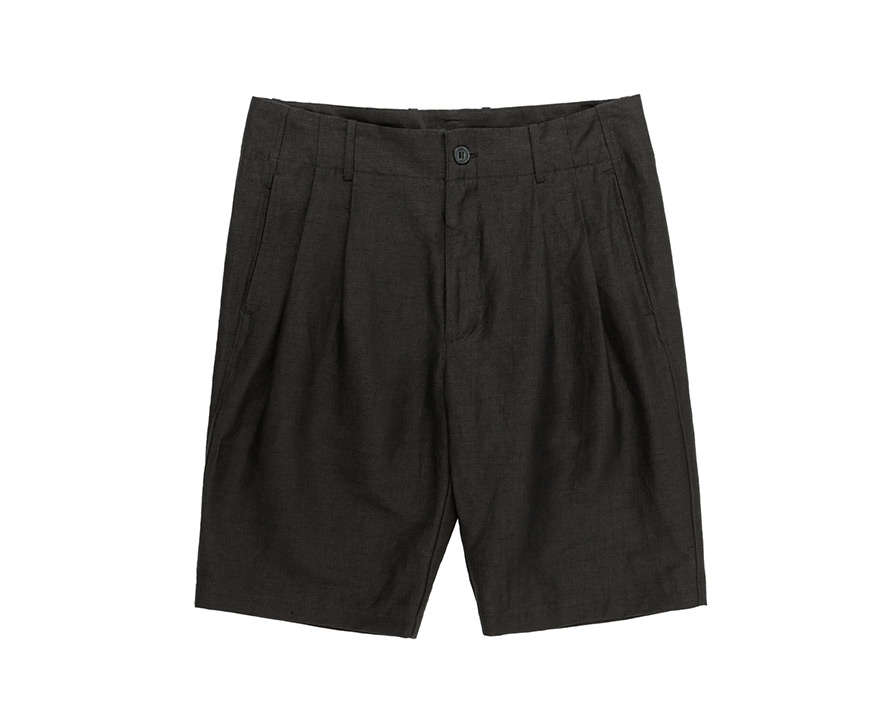 Outlier - Injected Linen Pleated Shorts (Flat, Front)
