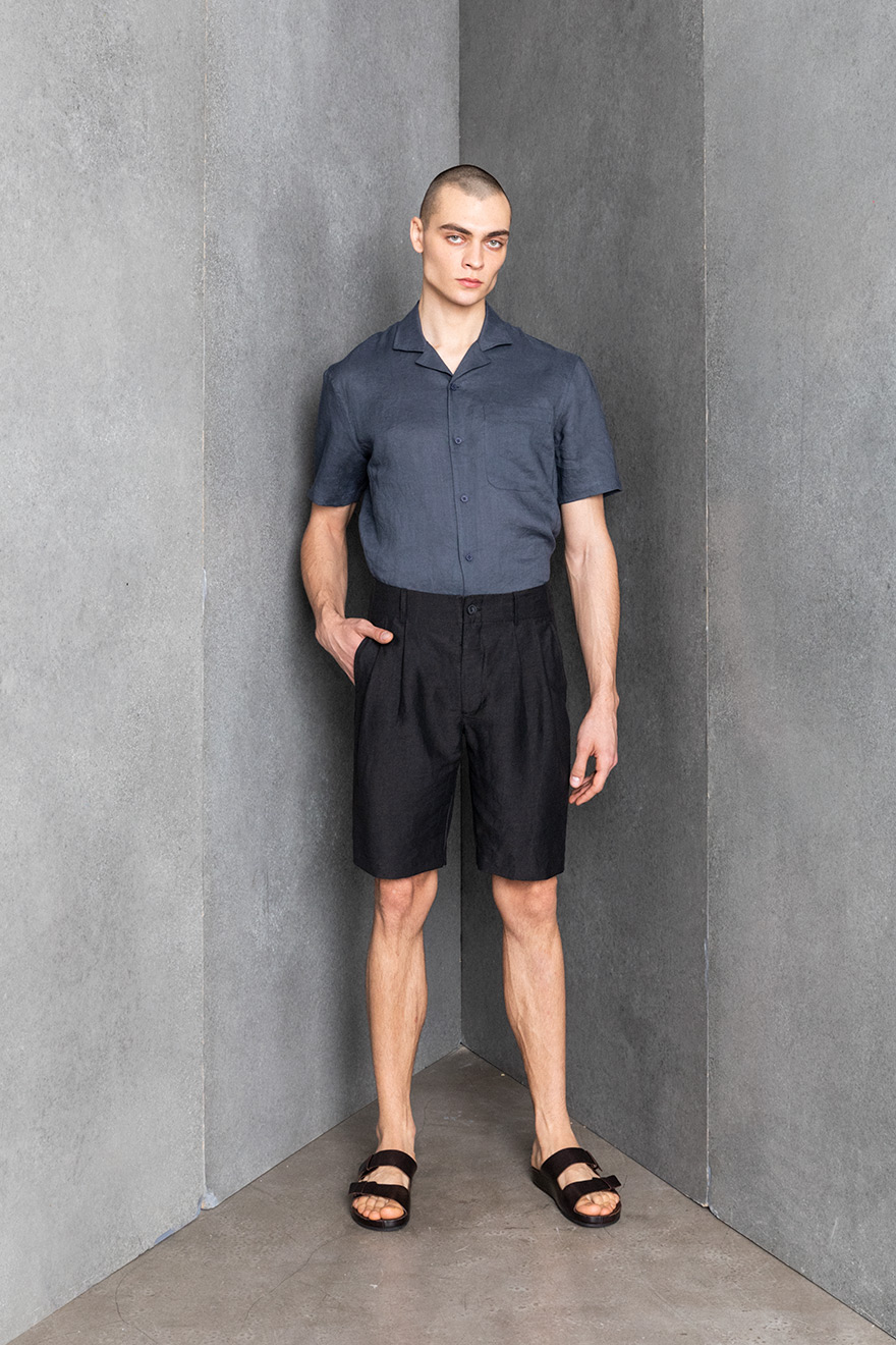 Outlier - Injected Linen Pleated Shorts (Fit, Full)