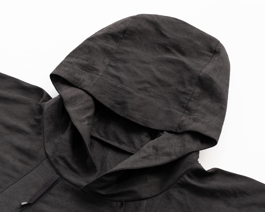 Outlier - Experiment 174 - Injected Linen Poncho (flat, hood)