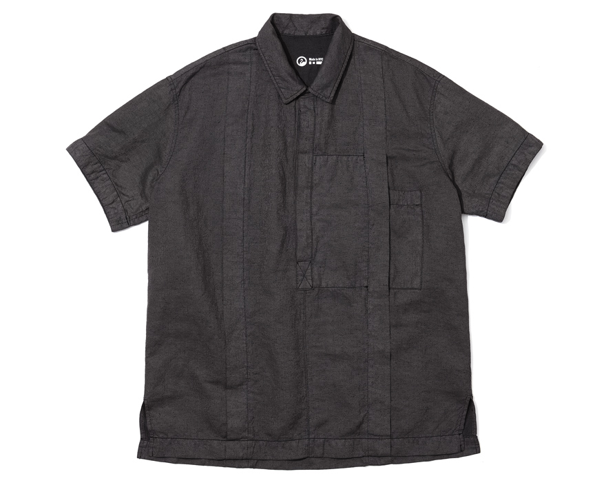 Outlier - Experiment 079 - Injected Linen Shortsleeve Popover (flat, front)