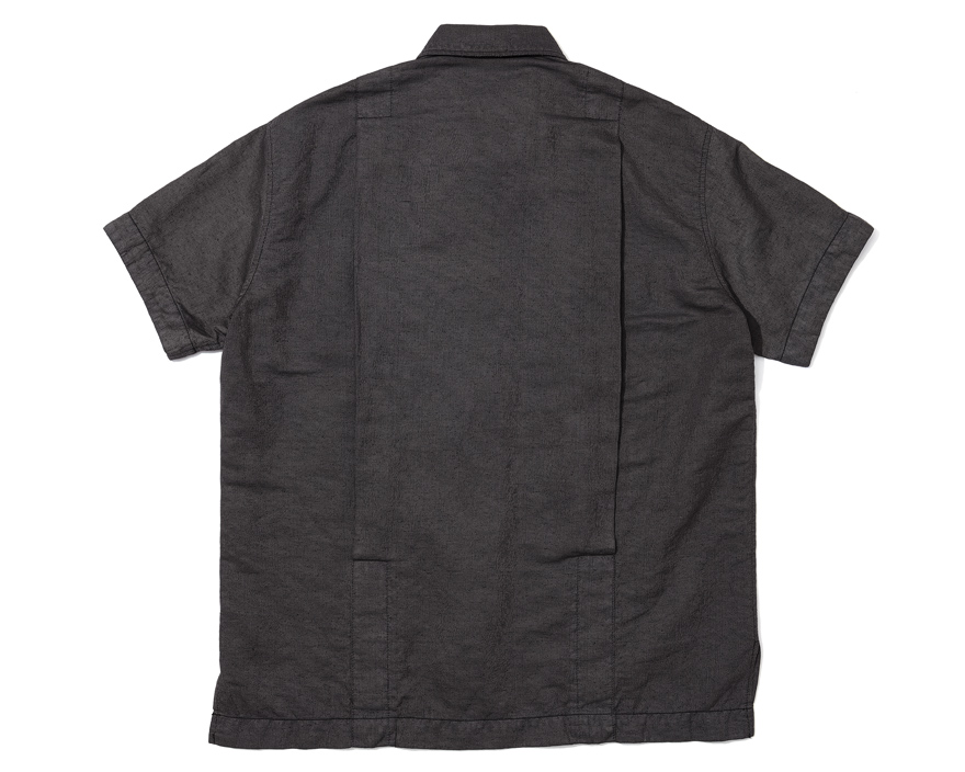 Outlier - Experiment 079 - Injected Linen Shortsleeve Popover (flat, back)