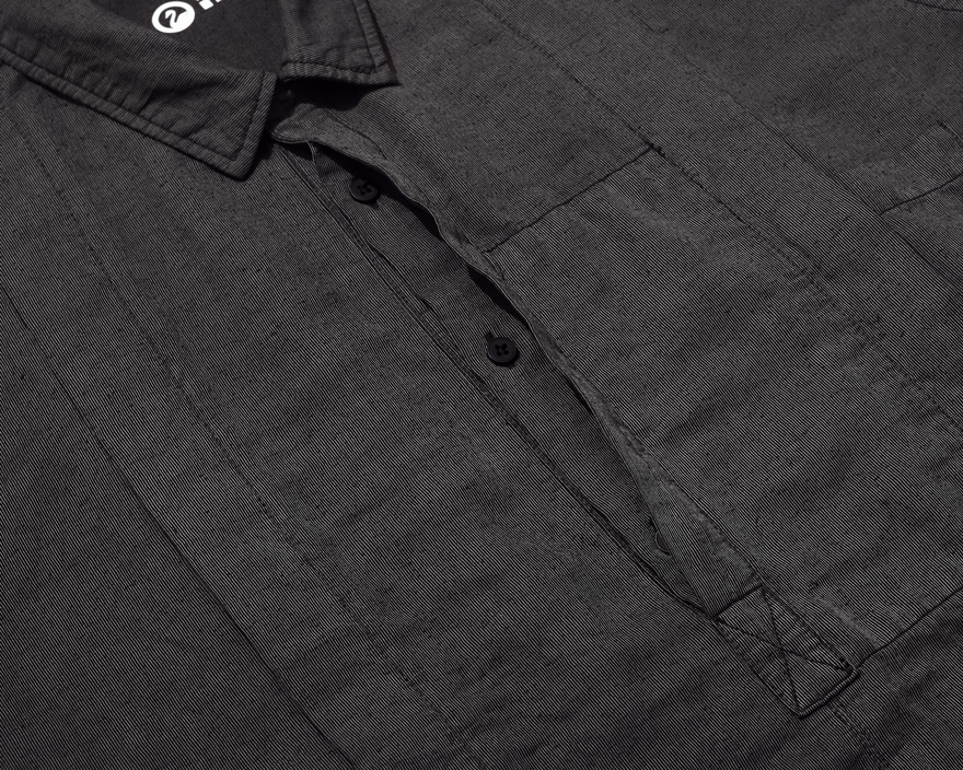 Outlier - Experiment 079 - Injected Linen Shortsleeve Popover (flat, buttons)