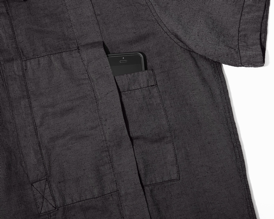 Outlier - Experiment 079 - Injected Linen Shortsleeve Popover (flat, chest pocket)