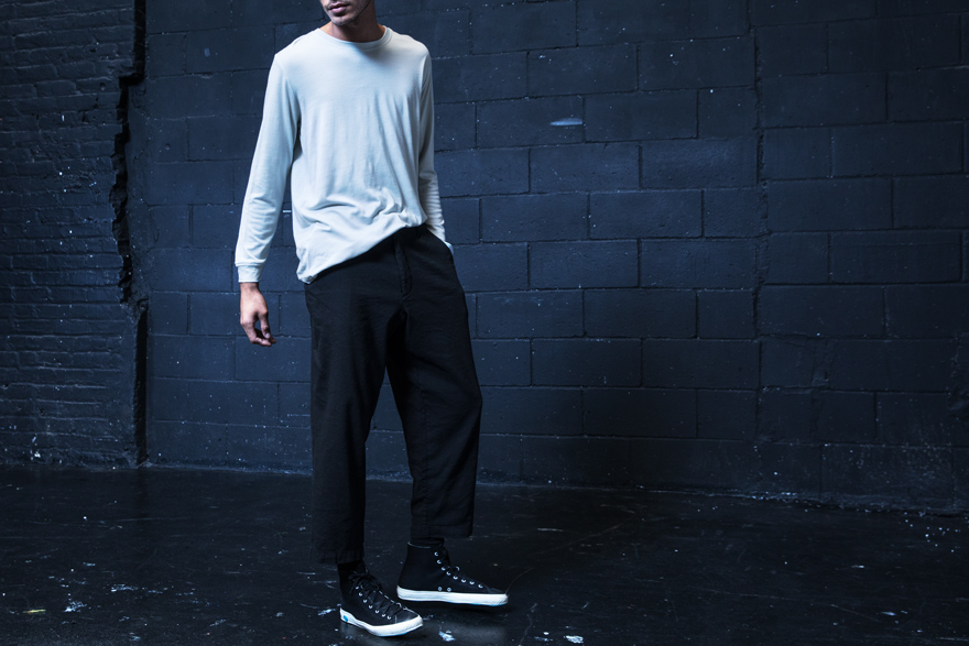 Outlier - Linoco House Pants (story, hand in pocket)