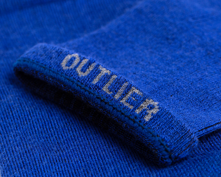 Outlier - Megafine Merino Socks (flat, blue, outlier)