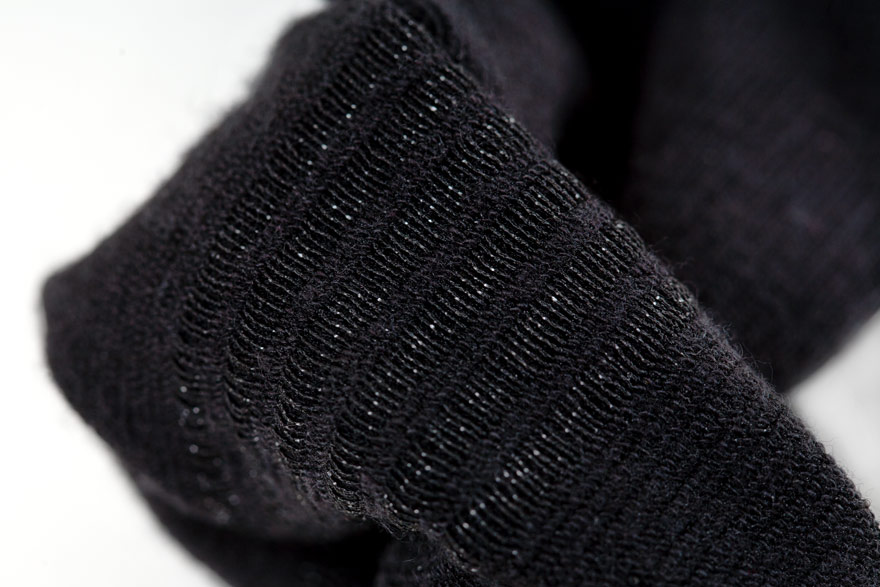 Outlier - Megafine Merino Socks (flat, black, rolled)