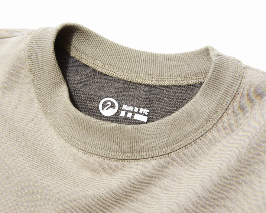 Outlier - Merino Co/weight Crewneck Sweatshirt (flat, tan collar)
