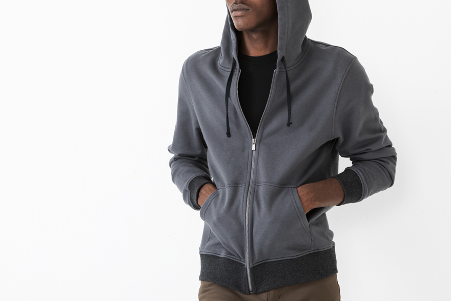 Outlier - Merino Co/weight Zip Front Hoodie (Ribbed Cuffs: Image)