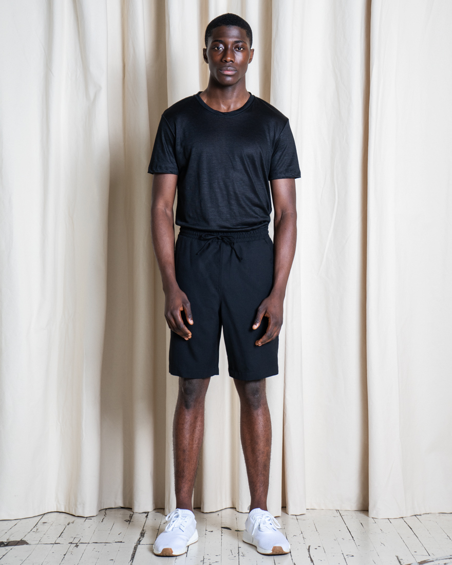 Outlier - Experiment 098 - Open Wool Shorts (fit, front)