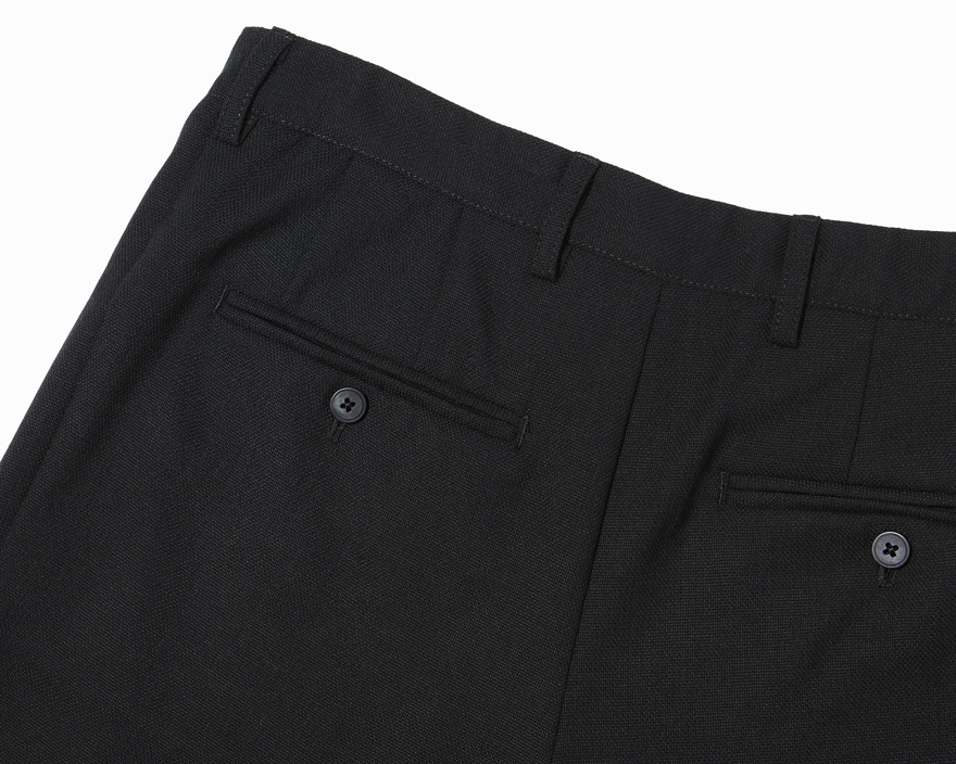 Outlier - Experiment 099 - Open Wool Stripe Pant (flat, back pocket)