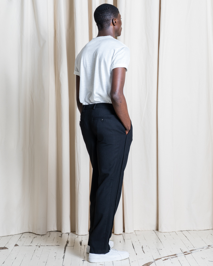 Outlier - Experiment 099 - Open Wool Stripe Pant (fit, back)