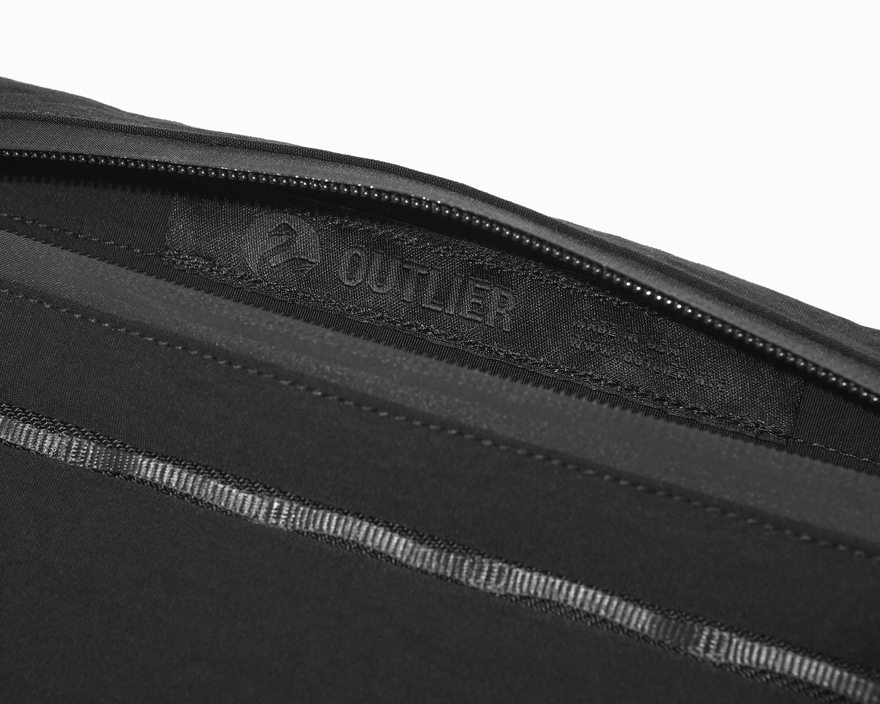 Outlier - EXPERIMENT 086 - PAPER NYLON WATERFALL GUSSET PACK (flat, label)