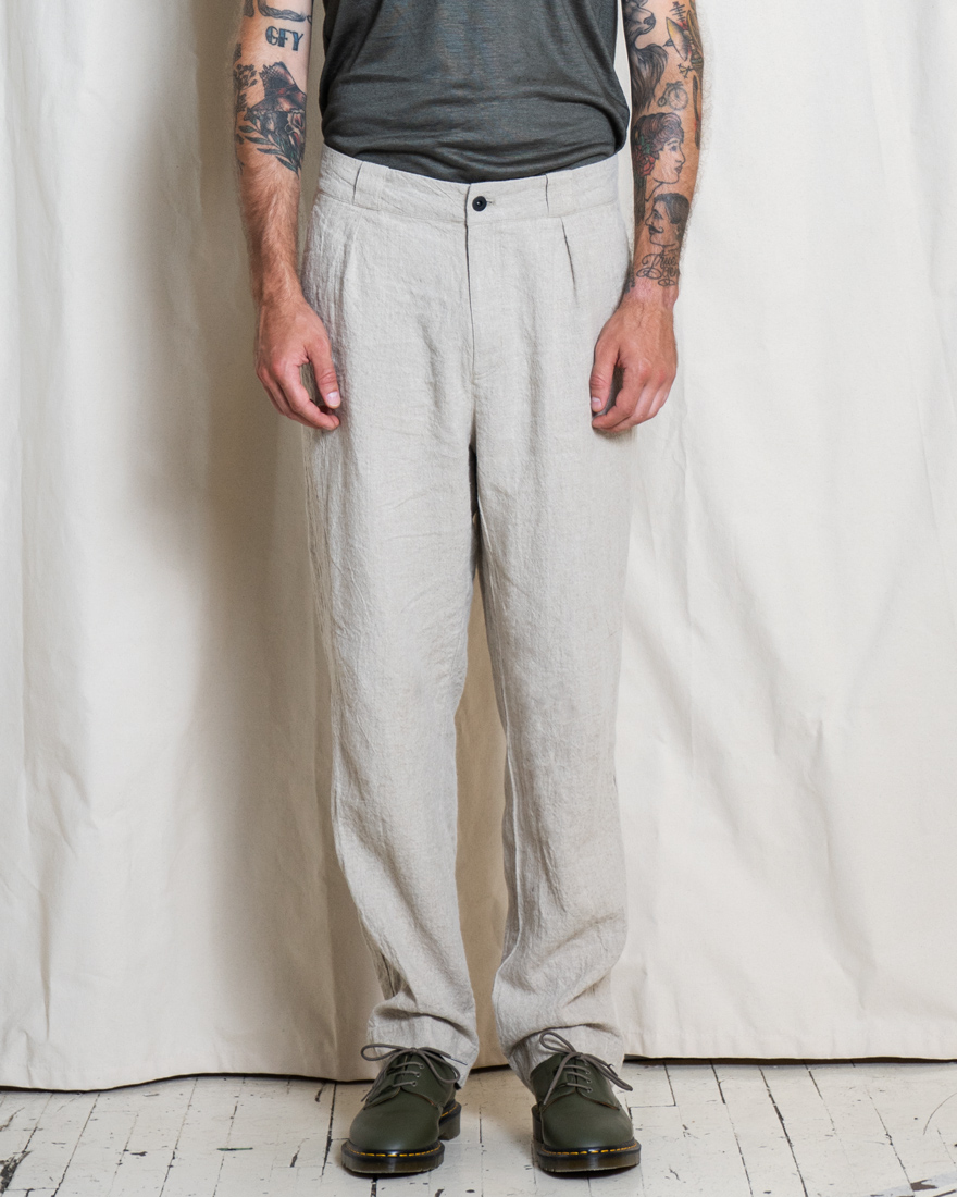 Outlier - Experiment 102 - Ramiecrush Loose Pleats (fit, front)