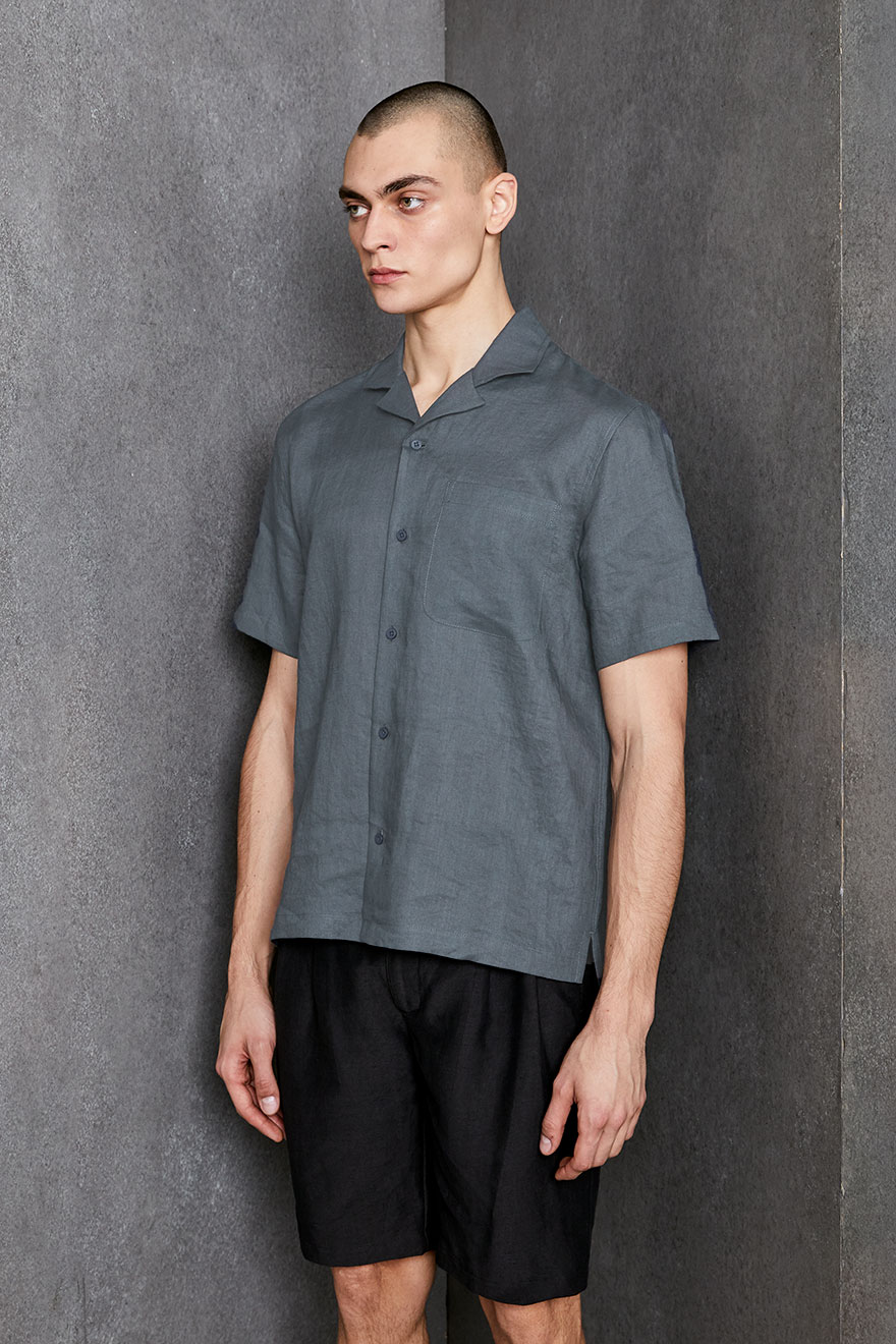 Outlier - Ramielight Camp Collar Shortsleeve (Fit, Angle)