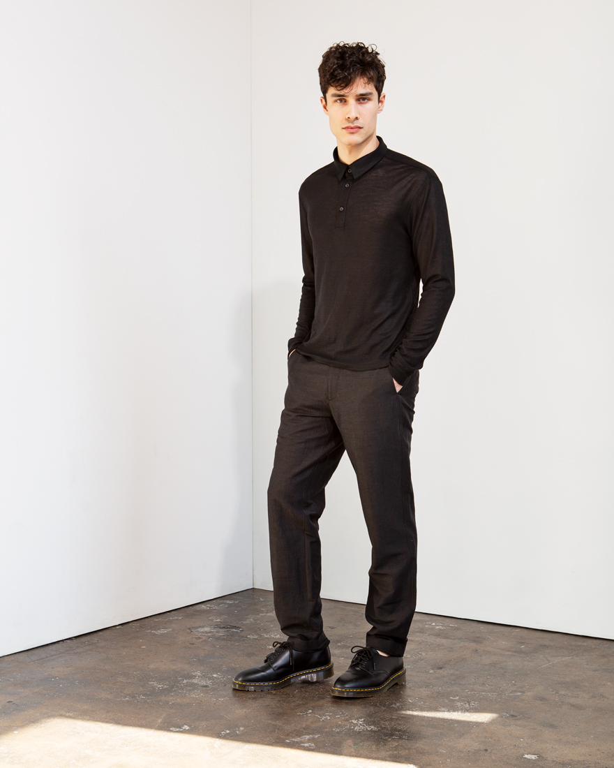 Outlier - Experiment 165 - Ramielust Longsleeve Polo (fit, front)