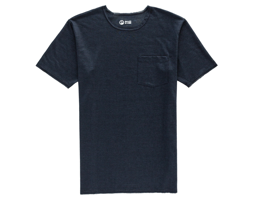 Outlier - Experiment 172 - Rawcut Ramielust Pocket T-Shirt (flat, navy)