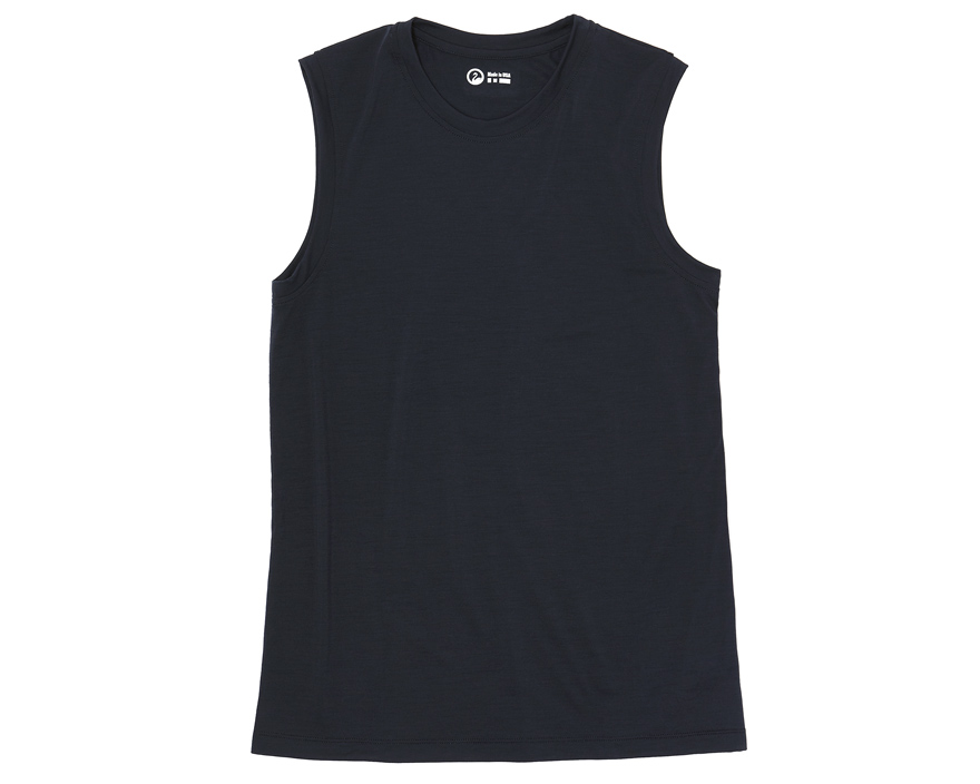 Outlier - Runweight Merino Sleeveless Shirt (flat, midnight navy)