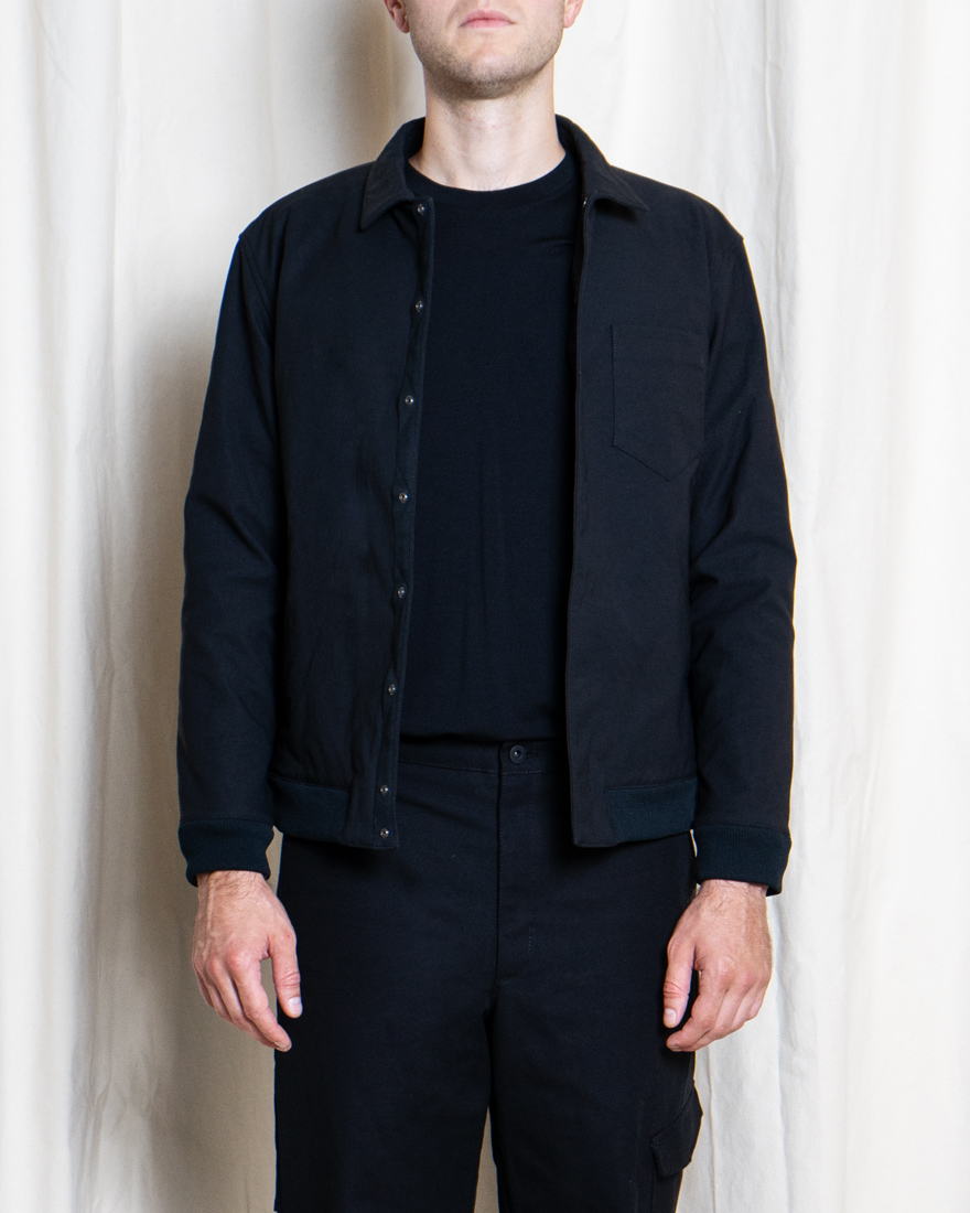 Outlier - Experiment 107 - Strongtwill Alpha Snap Jacket (fit, front, open)