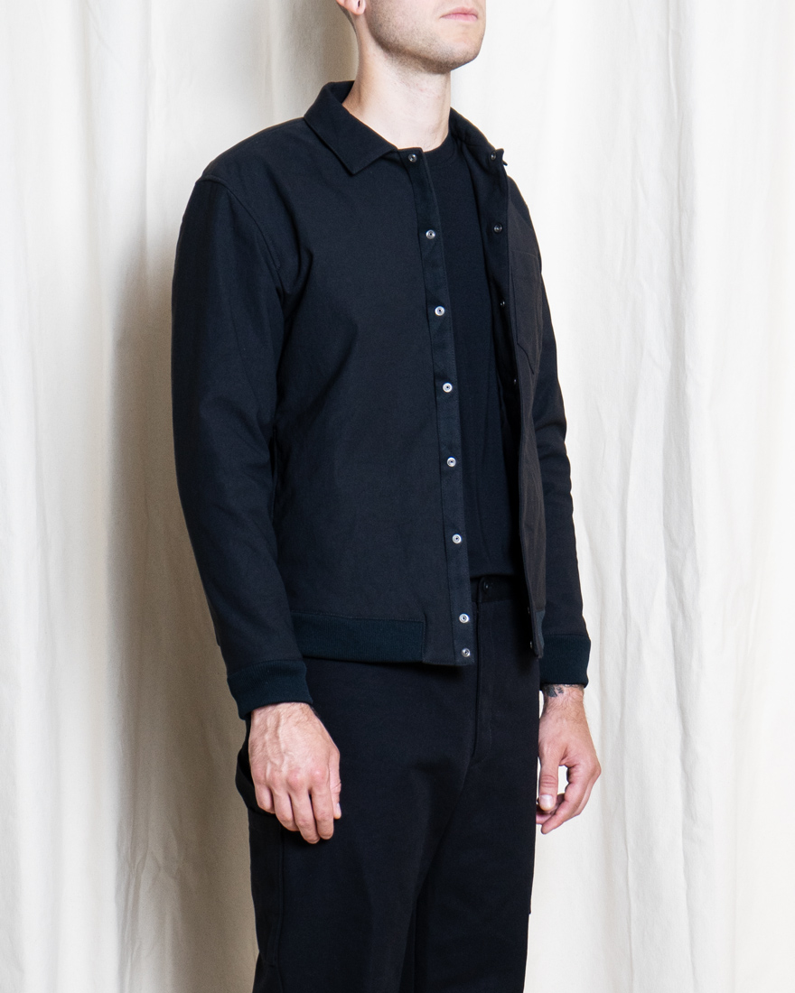 Outlier - Experiment 107 - Strongtwill Alpha Snap Jacket (fit, angled)