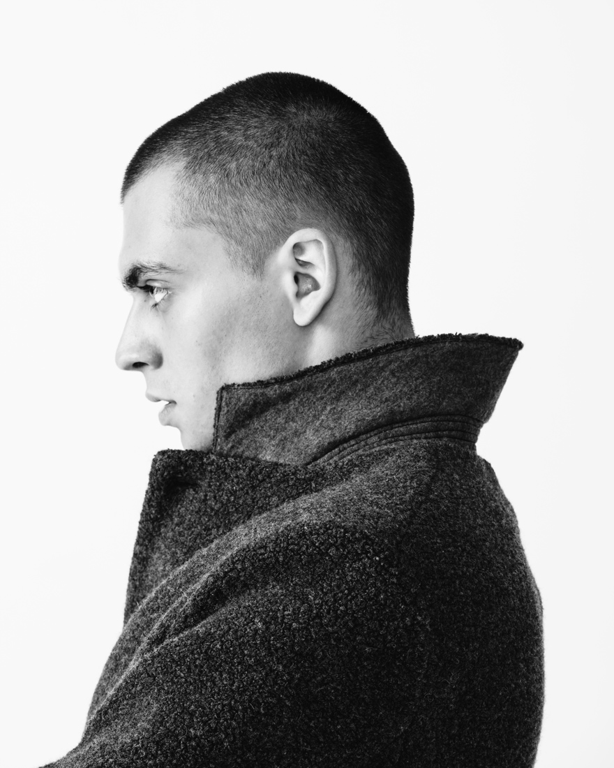 Outlier - Experiment 044 - Strongwool Topcoat (feature campaign, side profile, sharp)