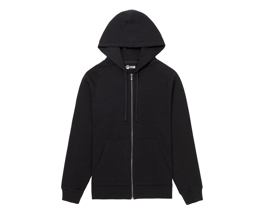Outlier - Experiment 207 - Warmform Zipfront Hoodie (Flat, Black, Front)