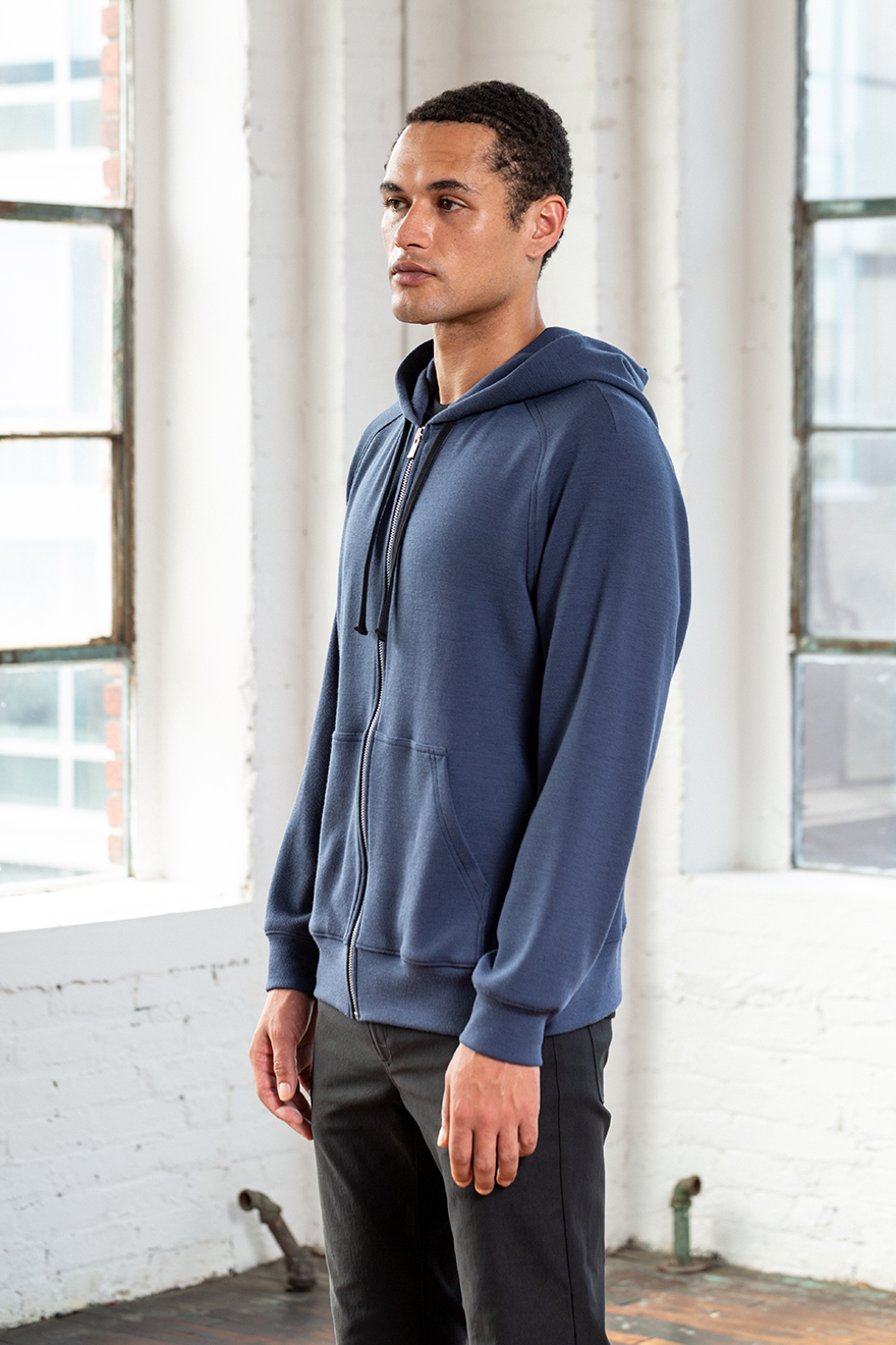 Outlier - Experiment 207 - Warmform Zipfront Hoodie (Fit, Angle)