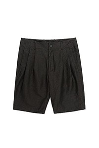 Injected Linen Pleated Shorts